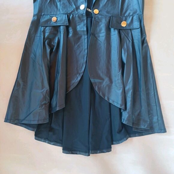 Love 83 Sleeveless Long Vest Womens XL Black Theatrical Circus Aesthetic - Picture 5 of 10